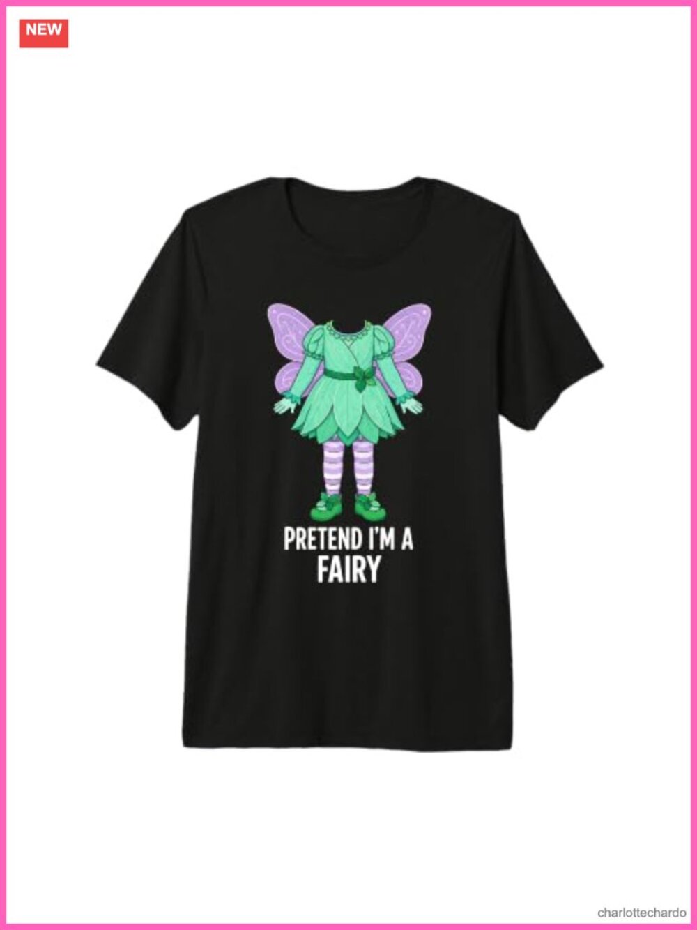 Fairy Wings Tri-Blend Crew Neck T-Shirt Halloween Pretend Play Costume Tee